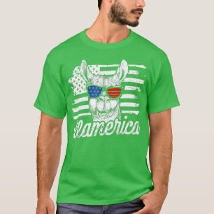 T-shirt Llamerica Patriotique Llama Funny Llama 4 juillet