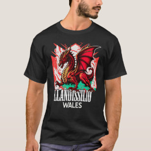 T-shirt Llandissilio Pays de Galles Drapeau gallois Y Ddra