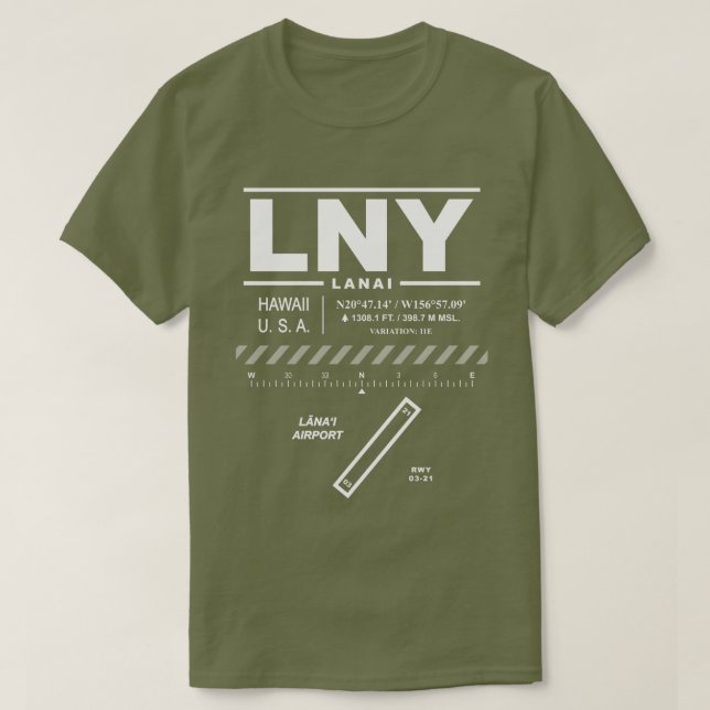 T-Shirt LNY de l'aéroport de Lanai (Design devant)