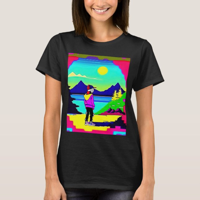 T-shirt Lo fi hip hop chillhop chill chill bat lofi esthét (Devant)
