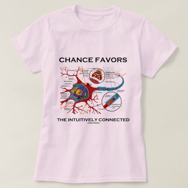 T-shirt L'occasion favorise intuitivement relié (le (Design devant)