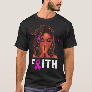 T-shirt Loc'd Cheveux Femme noire Foi Cancer du sein