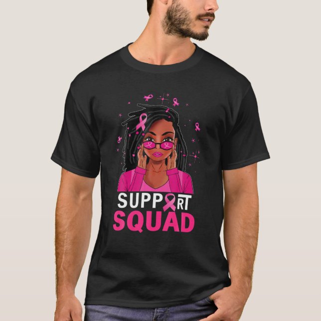 T-shirt Loc'd Hair Black Woman African Support Squad Breas (Devant)