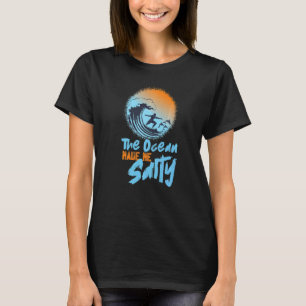 T-shirt L'Océan M'A Fait Salty Retro Plage Été