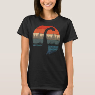 T-shirt Loch Ness Monster Nessie Retro Sunset & Trees Cryp