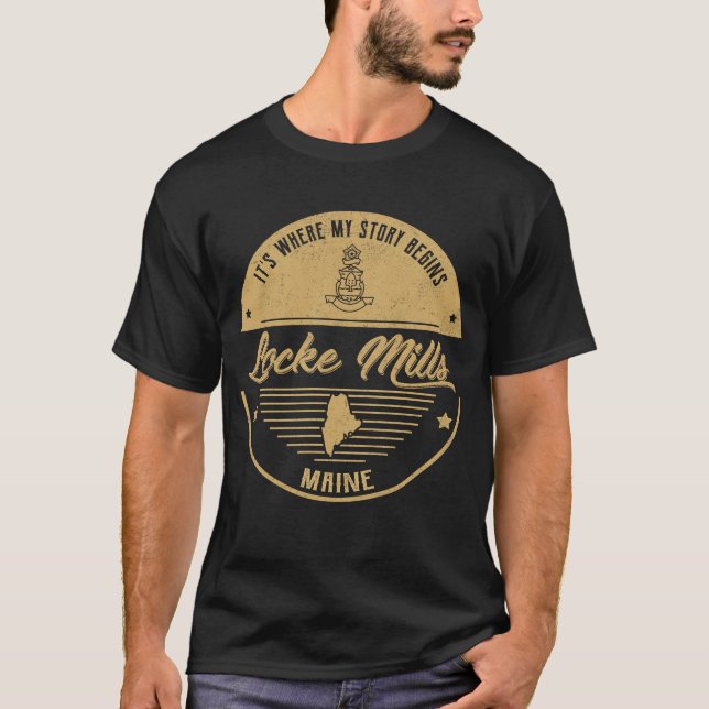T-shirt Locke Mills Maine C'est là que commence mon histoi (Devant)