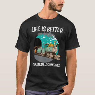 T-shirt Locomotive À Vapeur cool Pour Hommes Train Ferrovi