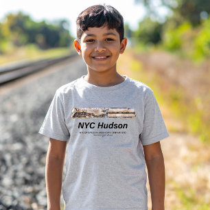 T-shirt Locomotive à vapeur NYC Dreyfuss Hudson. Profil