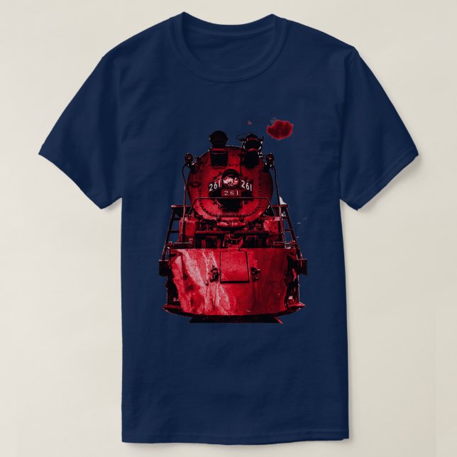 T-SHIRT LOCOMOTIVE À VAPEUR ROUGE 1 (Design devant)