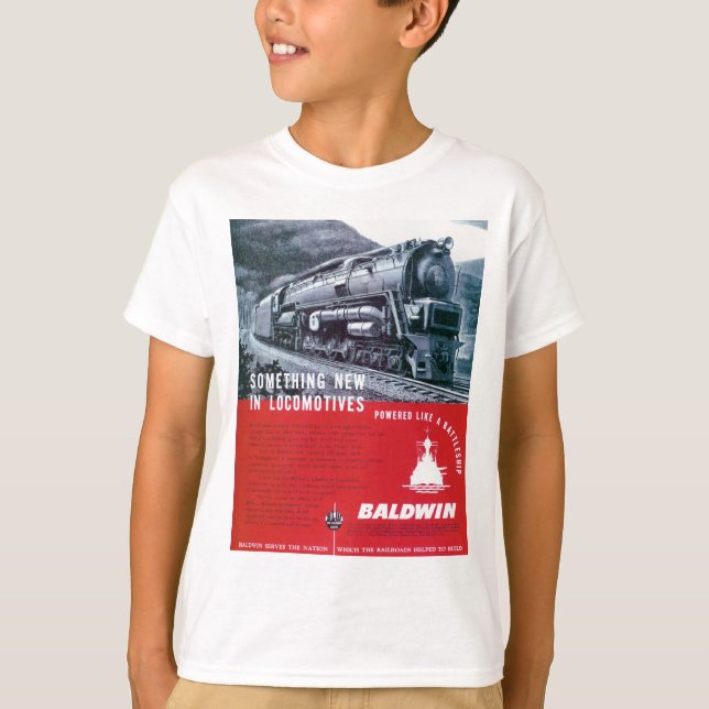 T-shirt Locomotive à vapeur S-2 locomotive de Baldwin (Devant)