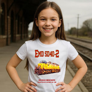 T-shirt Locomotive diesel EMD SD40-2 vintage.