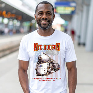 T-shirt Locomotive NYC Dreyfuss Hudson. Drapeau américain