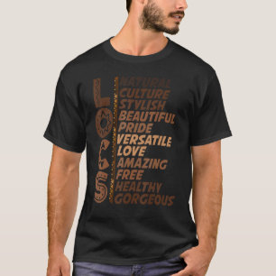 T-shirt Locs Culture Naturelle Style Belle Fierté Amour