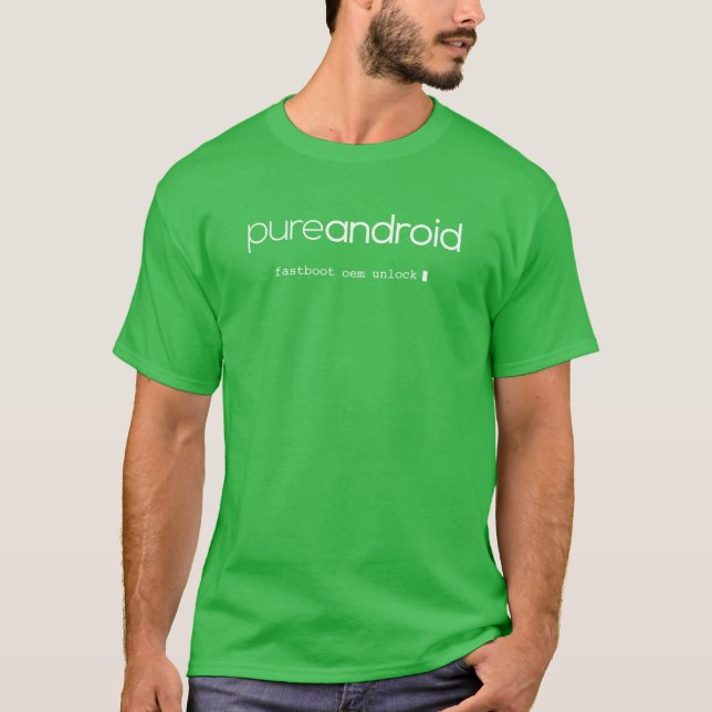 T-shirt L'OEM androïde pur de Fastboot ouvrent le vert (Devant)