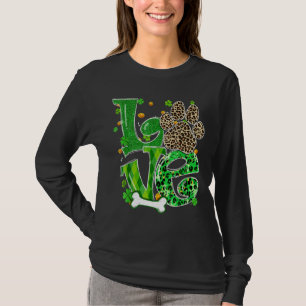 T-shirt Log Chien Paw Leopard Clovers St Patrick S Day Luc