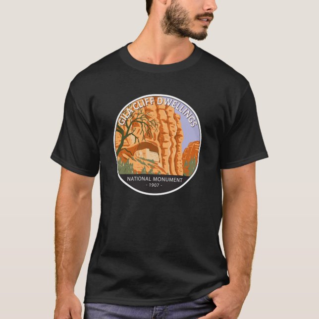 T-shirt Logements Gila Cliff Monument National Circle (Devant)