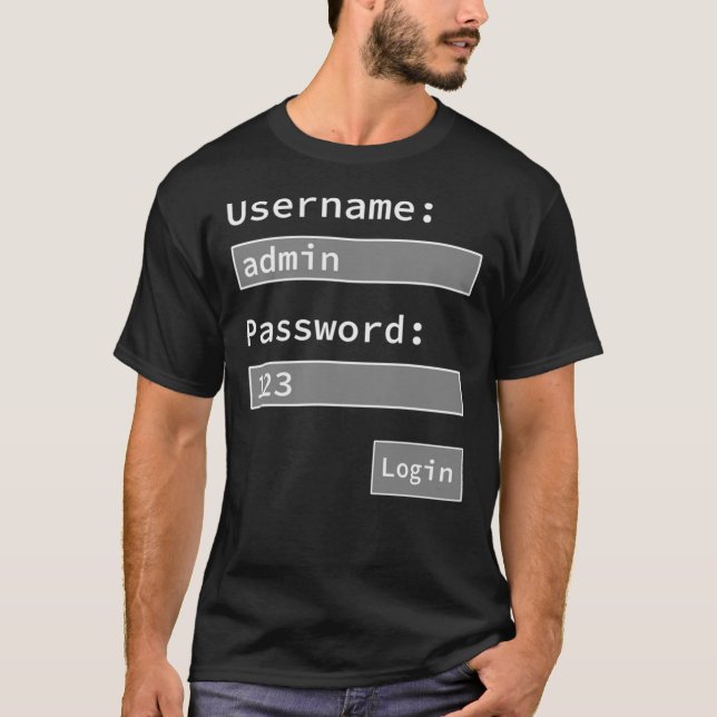 T-shirt Login Form, Username Admin Password 123, Software  (Devant)