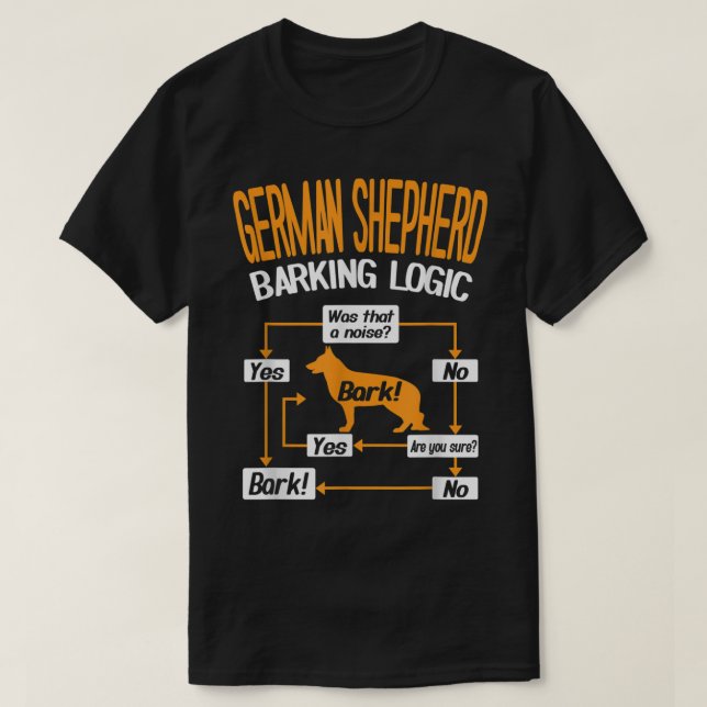 T-shirt Logique allemande d'écorce berger (Design devant)