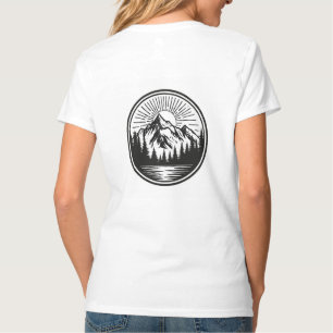 T-shirt Logo Aventure Montagne Badge Camping Extérieur