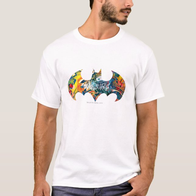 T-shirt Logo Batman Neon/80s Graffiti (Devant)