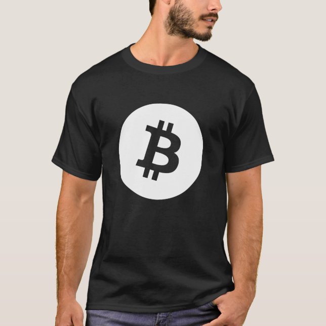 T-shirt Logo blanc Express® Bitcoin noir (Devant)
