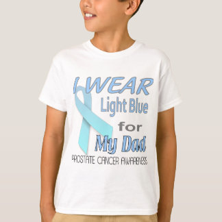 T-shirt Logo bleu-clair de conscience de ruban de cancer