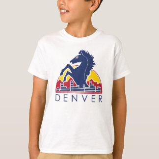 T-shirt Logo bleu de Denver de cheval