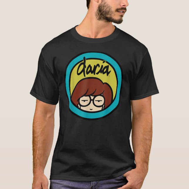 T-shirt Logo Bleu Jaune Classique Daria Essentiel Graphiqu (Devant)