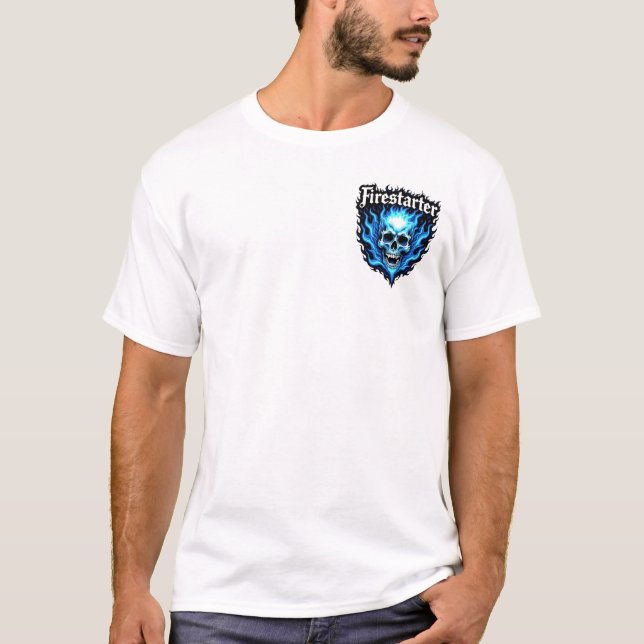 T-shirt logo Blue Fire Skull (Devant)