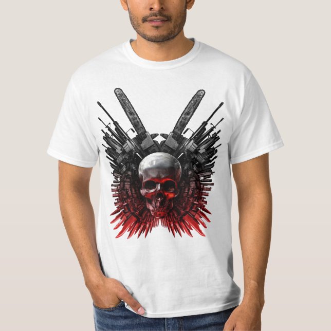 T-shirt Logo célèbre de tronçonneuse de film (Devant)