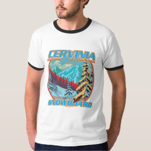 T-shirt Logo Cervinia italy Snowboard