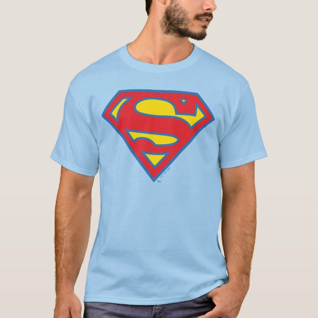 T-shirt Logo classique Supergirl avec fond bleu (Devant)