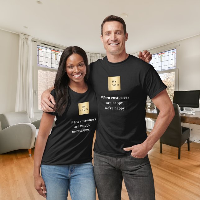 T-shirt Logo commercial des clients heureux noirs slogan (Créateur téléchargé)