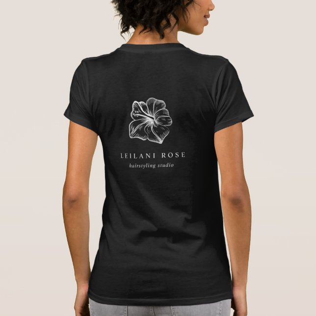 T-shirt Logo d'affaires élégant en argent Hibiscus Flower (Dos)