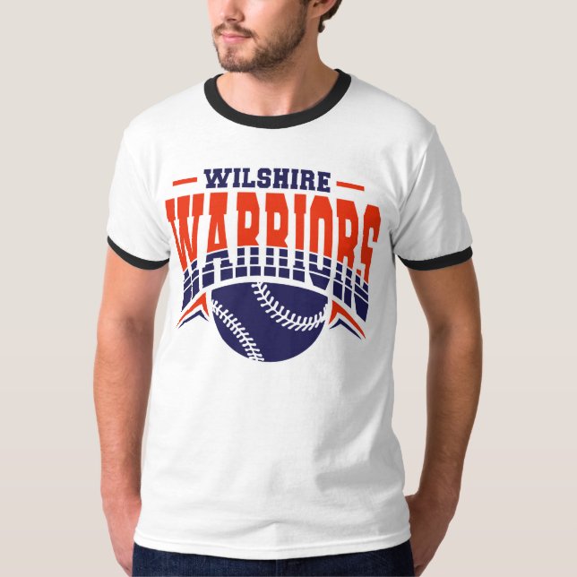 T-shirt Logo de base-ball de la marine Wilshire Warriors (Devant)