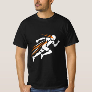 T-shirt Logo de coureur doré Design de mouvement sportif é