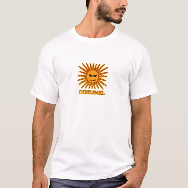 T-shirt Logo de Cozumel Mexique Sun (Devant)