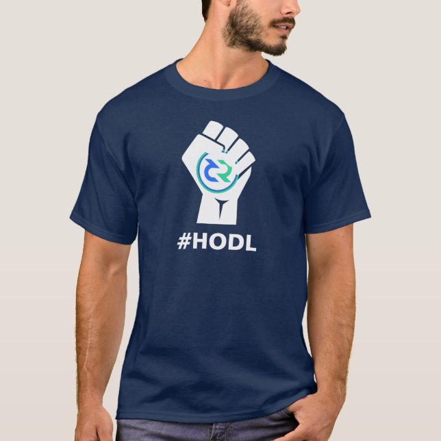 T-shirt Logo de DCR de HODL Decred : Blanc (Devant)