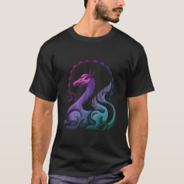 T-shirt Logo de dégradé de dragon violet Abstrait