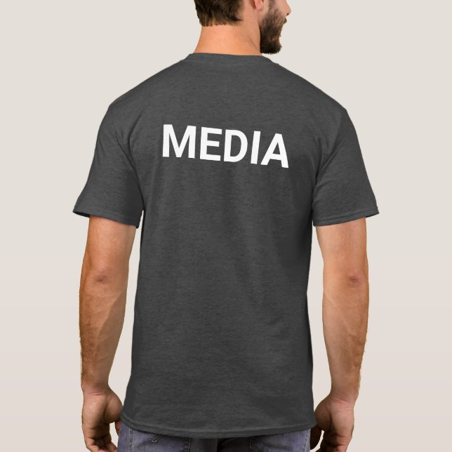 T-shirt Logo de déplacement gris de l'équipe média (Dos)