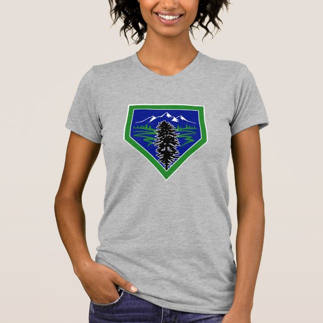 T-shirt Logo de diamant de baseball Cascadia (Devant)