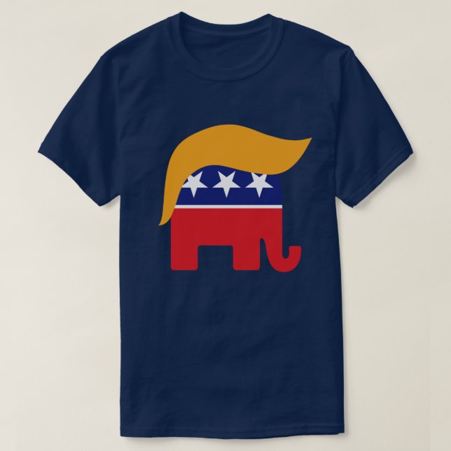 T-shirt Logo de Donald Trump Hair GOP Elephant (Design devant)