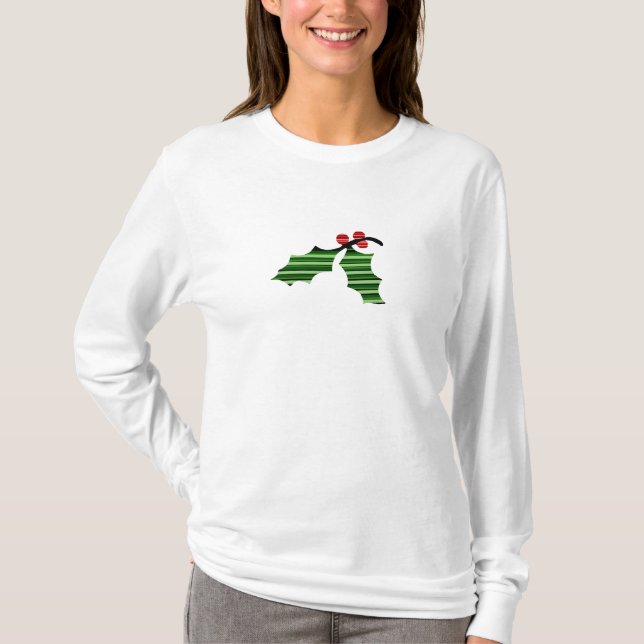 T-shirt Logo de feuille de houx - la longue chemise gainée (Devant)
