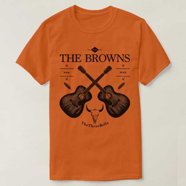 T-shirt Logo de guitare acoustique des Browns (Design devant)