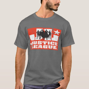 T-shirt Logo de la Ligue de Justice et silhouettes de cara