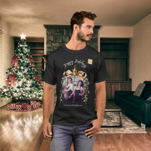 T-shirt Logo de la photo de l'équipe en or noir de Noël