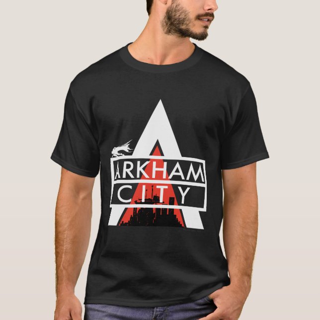 T-shirt Logo de la ville d'Arkham Blanc (Devant)
