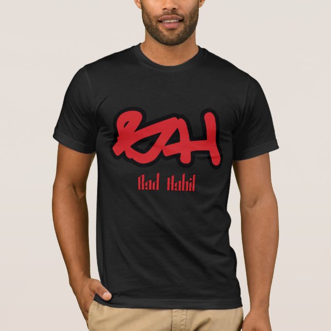 T-shirt Logo de mauvaise habitude Rouge-noir (Devant)