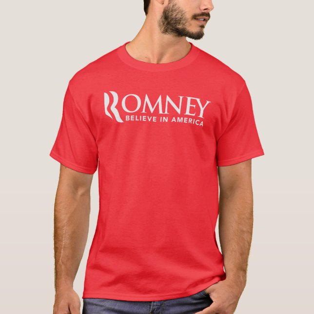 T-shirt Logo de Mitt Romney le "R" croient à l'Amérique (Devant)