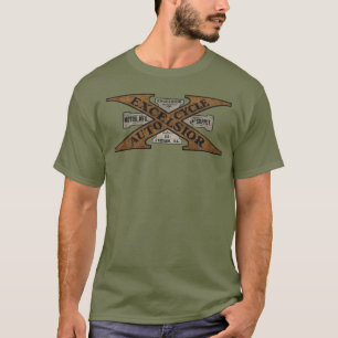 T-shirt Logo de moto de laine de bois rétro
